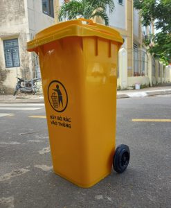 thùng rác 120 lít vàng