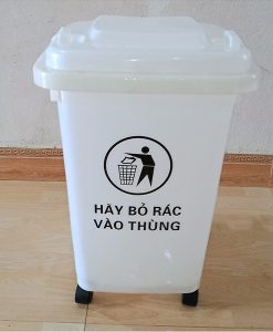 Thùng rác 60 lít màu trắng