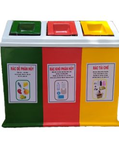 Thùng rác 3 ngăn nắp bập bênh