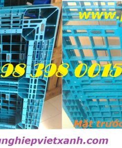 Pallet nhựa 1100x1100x150 xanh