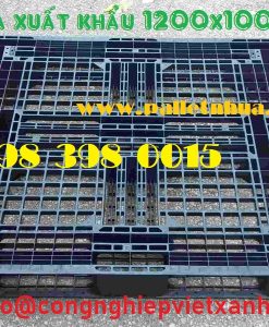 Pallet nhựa đen dùng trong xuất khẩu - 1200x1000x120 mm