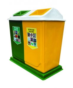 Thùng phân loại rác 2 ngăn lắp lật