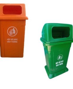Thùng rác công cộng 95 lít nắp hở có đế