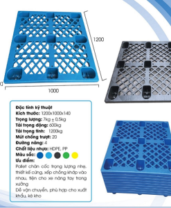 Pallet cốc 1200x1000x140 mm